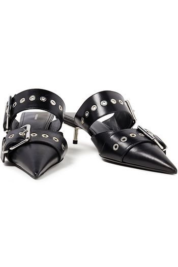 BALENCIAGA Mules aus Leder mit Ösendetails