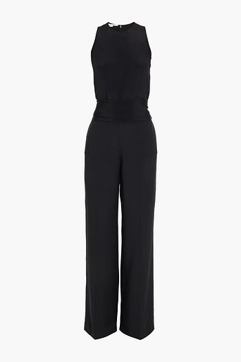 STELLA MCCARTNEY Jumpsuit aus Crêpe de Chine aus Seide mit Fransen und Gürtel