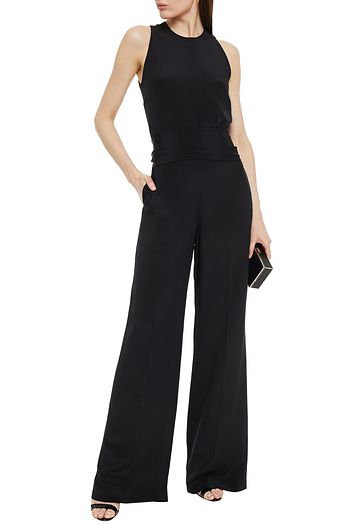 STELLA MCCARTNEY Jumpsuit aus Crêpe de Chine aus Seide mit Fransen und Gürtel