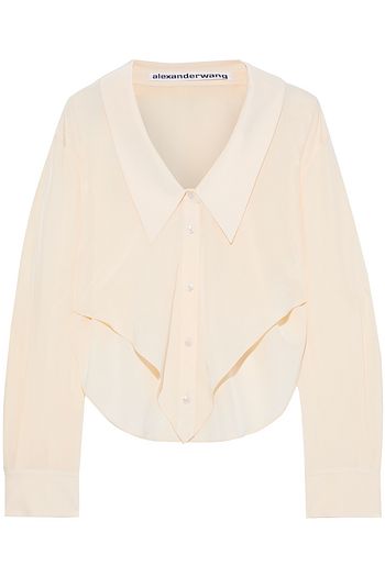 ALEXANDER WANG Draped silk crepe de chine shirt