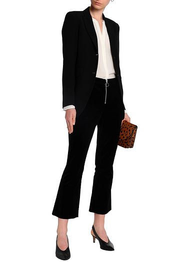 FRAME Cotton-blend velvet kick-flare pants