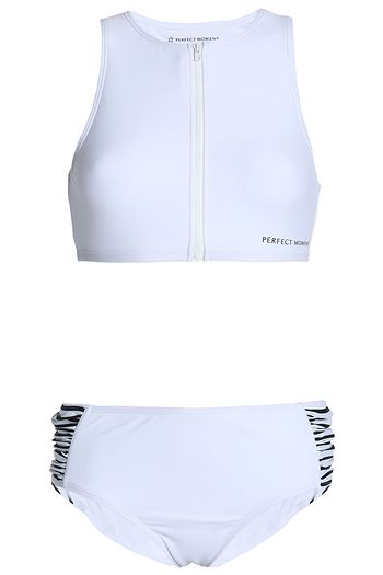 PERFECT MOMENT Ruched striped-paneled bikini