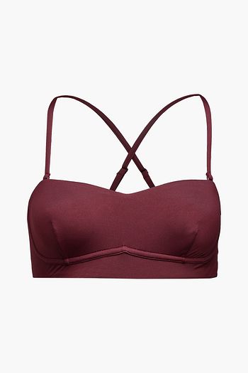 SKIN Lace-up bandeau bikini top