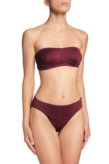 SKIN Lace-up bandeau bikini top