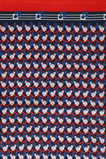 TORY BURCH Tasseled printed silk scarf