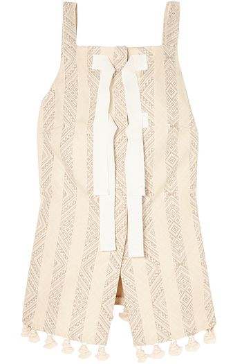 ALTUZARRA Archie tasseled cotton-blend jacquard top