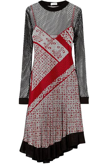 ALTUZARRA Kleber layered net and printed silk dress
