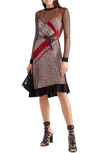 ALTUZARRA Kleber layered net and printed silk dress