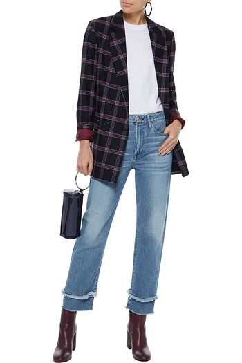 3X1 Petal Higher Ground frayed mid-rise straight-leg jeans