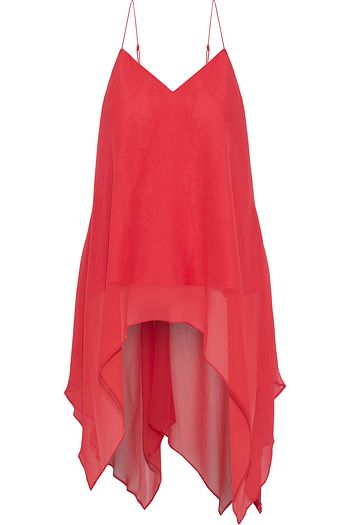 HAUTE HIPPIE Asymmetric draped silk-chiffon top