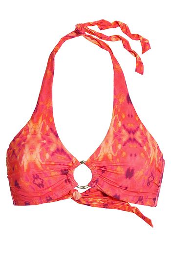 HEIDI KLEIN Embellished printed halterneck bikini top