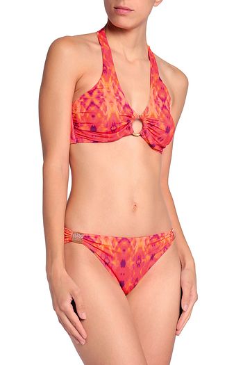 HEIDI KLEIN Embellished printed halterneck bikini top