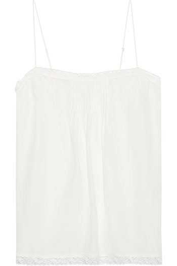 ZIMMERMANN Lace-trimmed pintucked silk-satin camisole