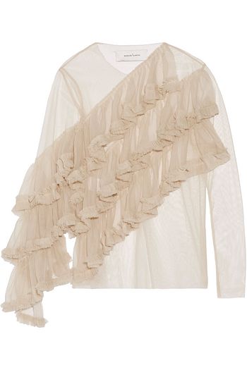 MARQUES' ALMEIDA Asymmetric ruffled tulle top
