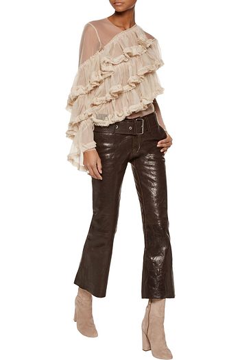 MARQUES' ALMEIDA Asymmetric ruffled tulle top