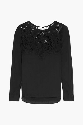 SEE BY CHLOÉ Crochet-paneled cotton-voile blouse