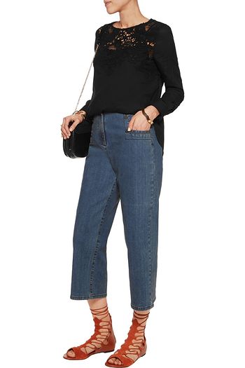 SEE BY CHLOÉ Crochet-paneled cotton-voile blouse