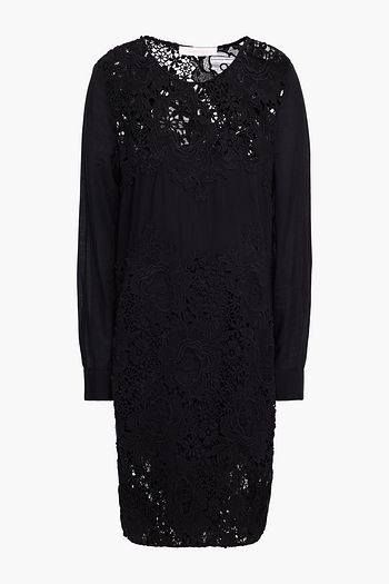 SEE BY CHLOÉ Macramé lace and cotton-voile mini dress