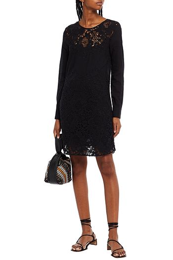 SEE BY CHLOÉ Macramé lace and cotton-voile mini dress