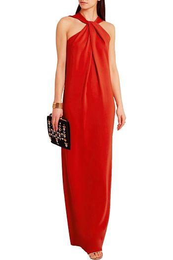 LANVIN Twist-front stretch-crepe gown