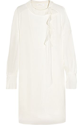 CHLOÉ Ruffled silk-crepe dress