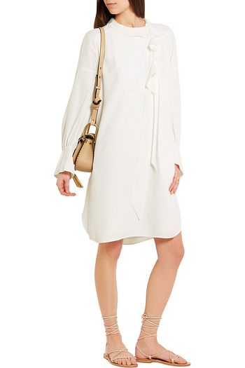 CHLOÉ Ruffled silk-crepe dress