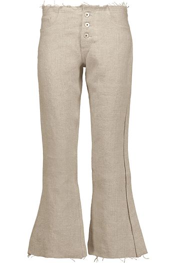 MARQUES' ALMEIDA Frayed linen bootcut pants