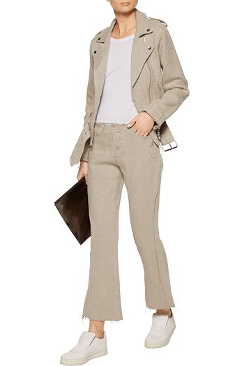 MARQUES' ALMEIDA Frayed linen bootcut pants