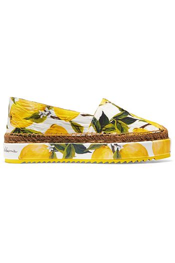 DOLCE & GABBANA Printed jacquard platform espadrilles