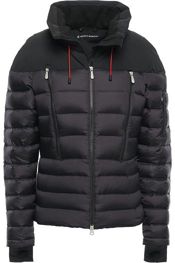 PERFECT MOMENT Quilted shell hooded down jacket