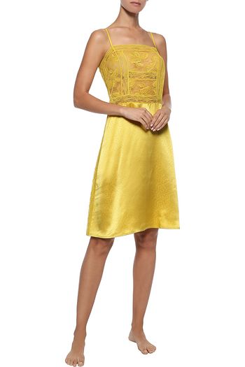 ERES Deliciosa lace and Swiss-dot silk-satin chemise