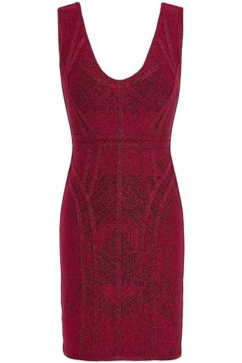 HERVÉ LÉGER Metallic bandage-jacquard mini dress