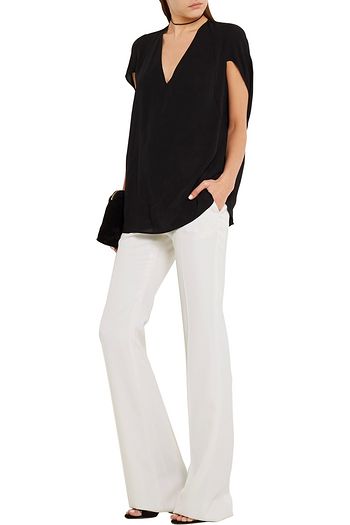 ALEXANDER MCQUEEN Cape-effect silk-crepe top