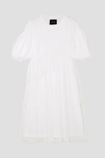 SIMONE ROCHA Gathered tulle and cotton-jersey midi dress