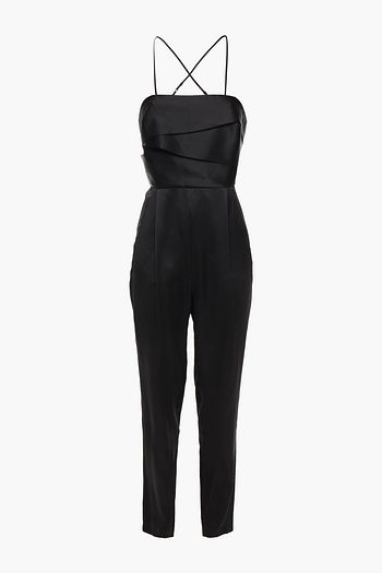 MICHELLE MASON Pleated silk-charmeuse jumpsuit