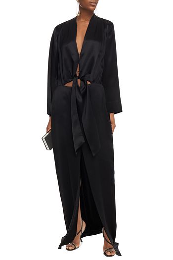 MICHELLE MASON Knotted cutout silk-charmeuse maxi dress