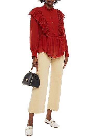 SEE BY CHLOÉ Ruffled georgette peplum blouse