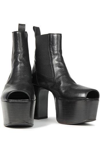 RICK OWENS Leather platform ankle boots