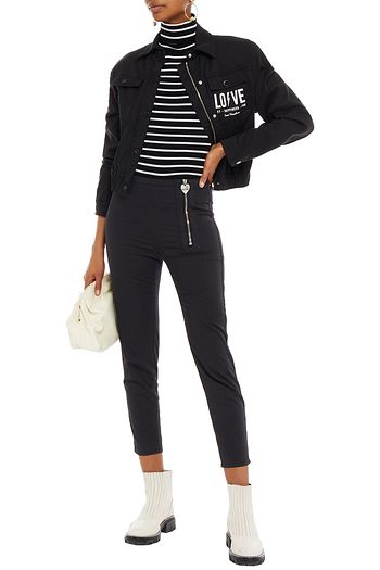 LOVE MOSCHINO Cropped stretch-cotton slim-leg pants