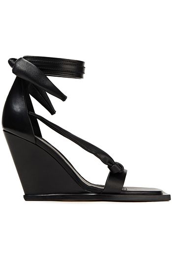 RICK OWENS Knotted leather wedge sandals
