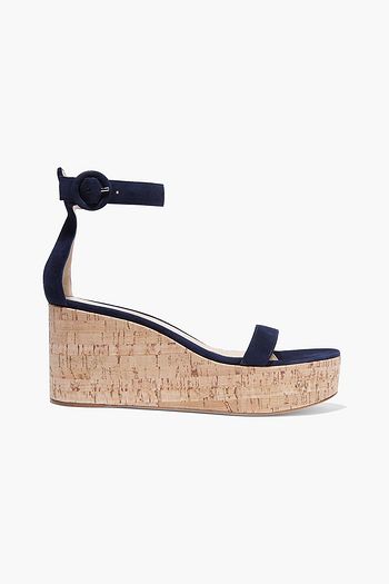 GIANVITO ROSSI Portofino 45 suede wedge sandals