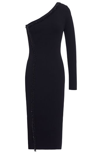 STELLA MCCARTNEY One-shoulder embellished ponte dress