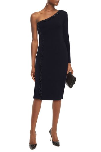 STELLA MCCARTNEY One-shoulder embellished ponte dress