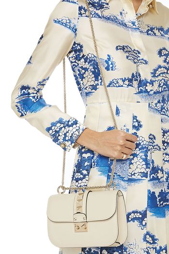 VALENTINO GARAVANI Glam Lock Schultertasche aus Leder mit Nieten