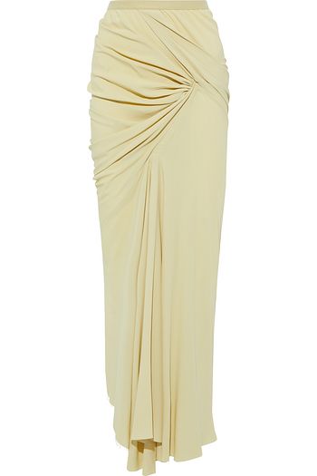 RICK OWENS Seb draped crepe de chine maxi skirt