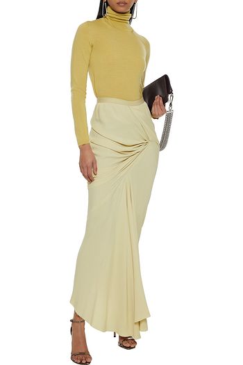 RICK OWENS Seb draped crepe de chine maxi skirt
