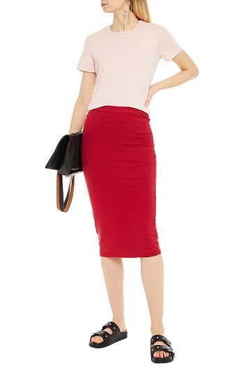 STATESIDE Stretch-cotton jersey skirt