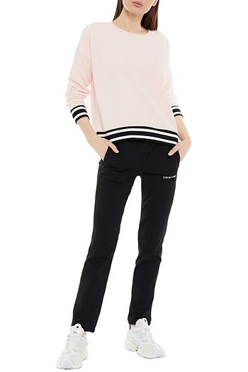 DKNY Embossed cotton-blend fleece sweatshirt