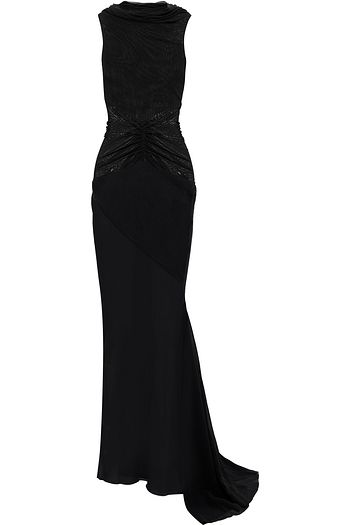 RICK OWENS Dustulator ruched draped stretch-mesh gown