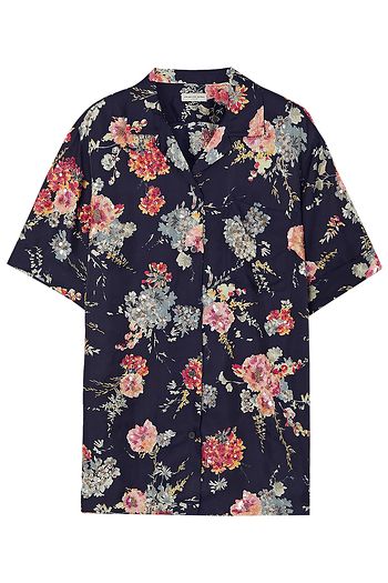 DRIES VAN NOTEN Verzierte Bluse aus Twill mit floralem Print